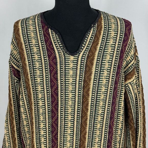 Structure Vintage Cotton / Ramie Unique V-Neck Sweater - Men’s XL - Picture 5 of 7